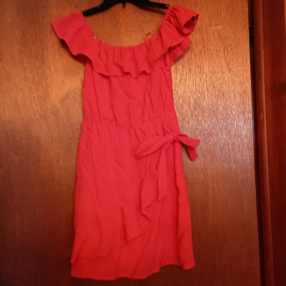 City studio Chic Orange/Red Off-Shoulder Dress Size Medium